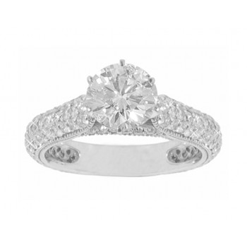 2.40 ct Gorgeous Ladies Round Cut Diamond Engagement Ring Pave Setting